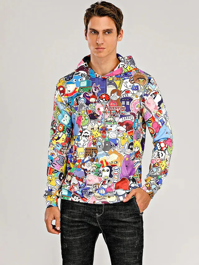 3D Print Hoodie with Cartoon Skull Print