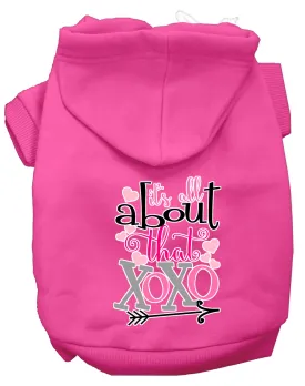 All About That Xoxo Screen Print Dog Hoodie Bright Pink Xs