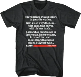 An Expert In Guerrilla Warfare Rambo T-Shirt