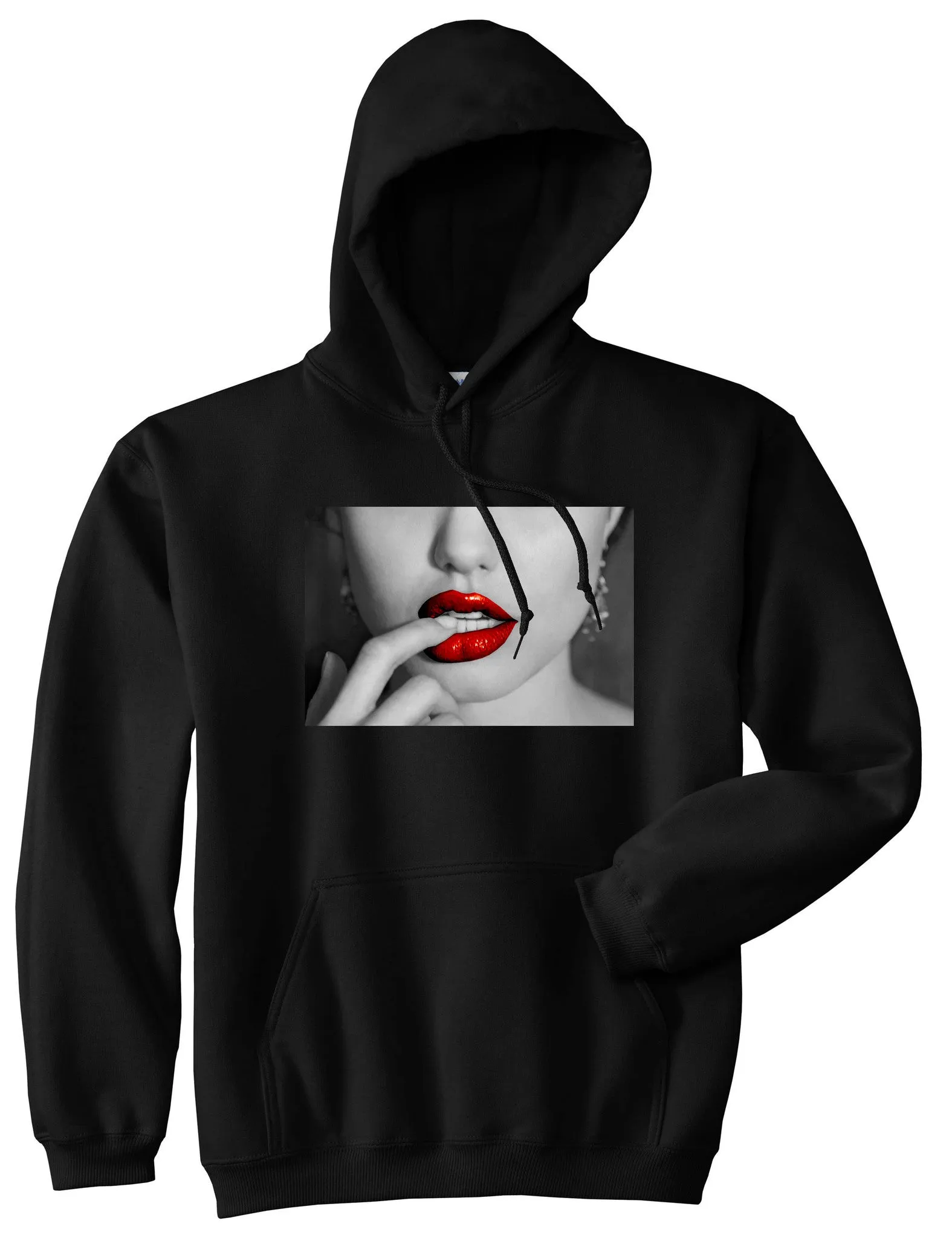 Angelina Red Lips Sexy Pullover Hoodie Hoody