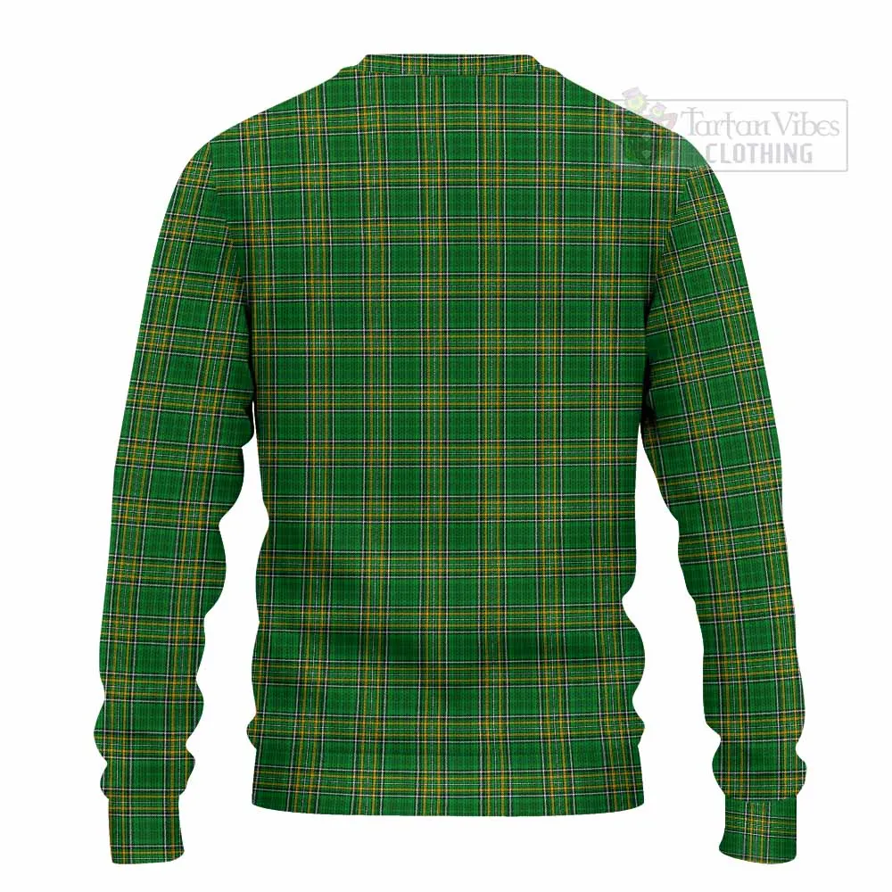 Aston Irish Clan Tartan Knitted Sweater with Coat of Arms