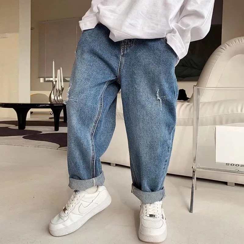 Baby & Toddler Boys Jeans Solid Autumn Baby Stretch Children Casual Denim Pants - BBJ0223