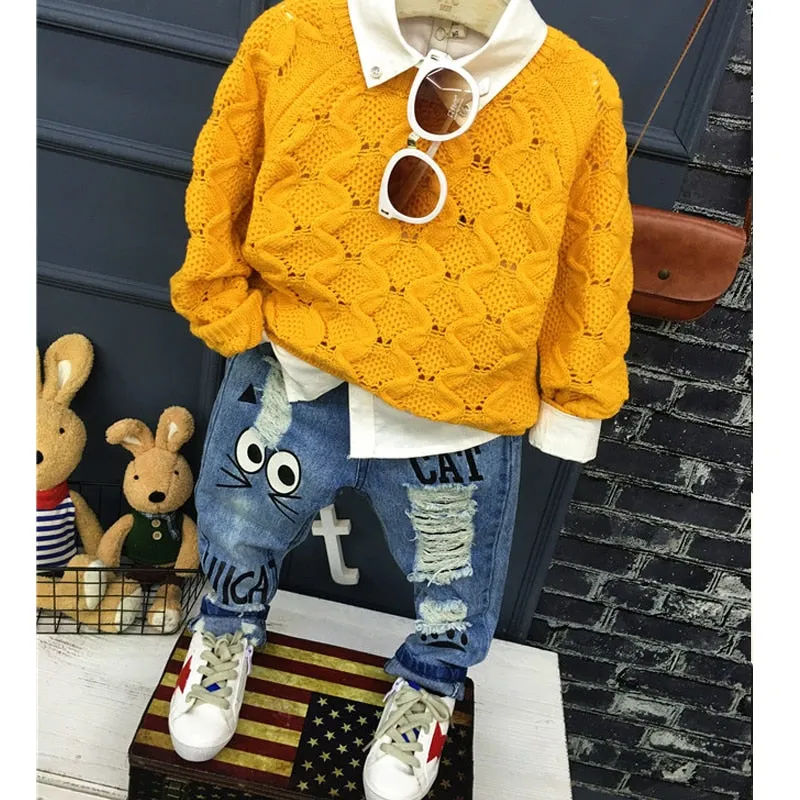 Baby & Toddler Boys Jeans Spring Autumn Children Boys Casual Hole Pants - BBJ0211