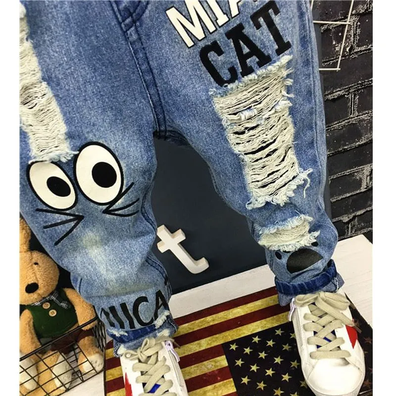 Baby & Toddler Boys Jeans Spring Autumn Children Boys Casual Hole Pants - BBJ0211