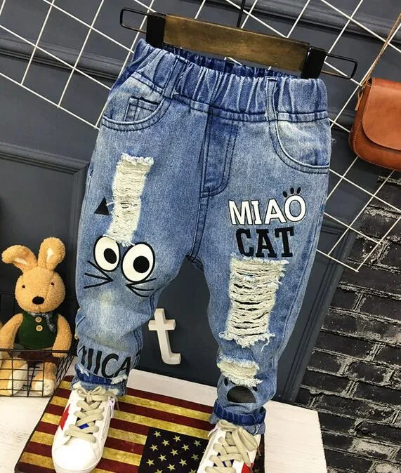 Baby & Toddler Boys Jeans Spring Autumn Children Boys Casual Hole Pants - BBJ0211