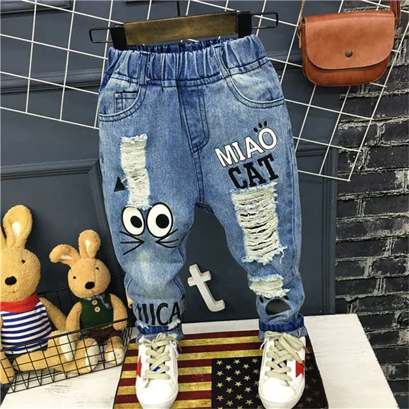 Baby & Toddler Boys Jeans Spring Autumn Children Boys Casual Hole Pants - BBJ0211