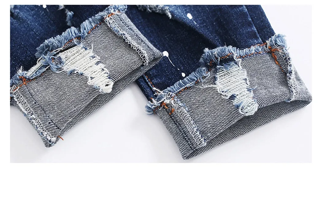 Baby & Toddler Boys Jeans Stretchy Denim Clothing Boys Ripped Holes Pants - BBJ0213