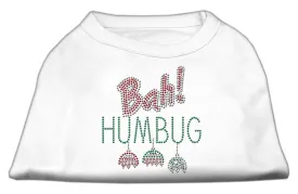 Bah Humbug Rhinestone Dog Shirt White Lg (14)