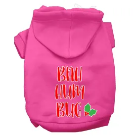 Bah Humbug Screen Print Dog Hoodie Bright Pink Xxxl