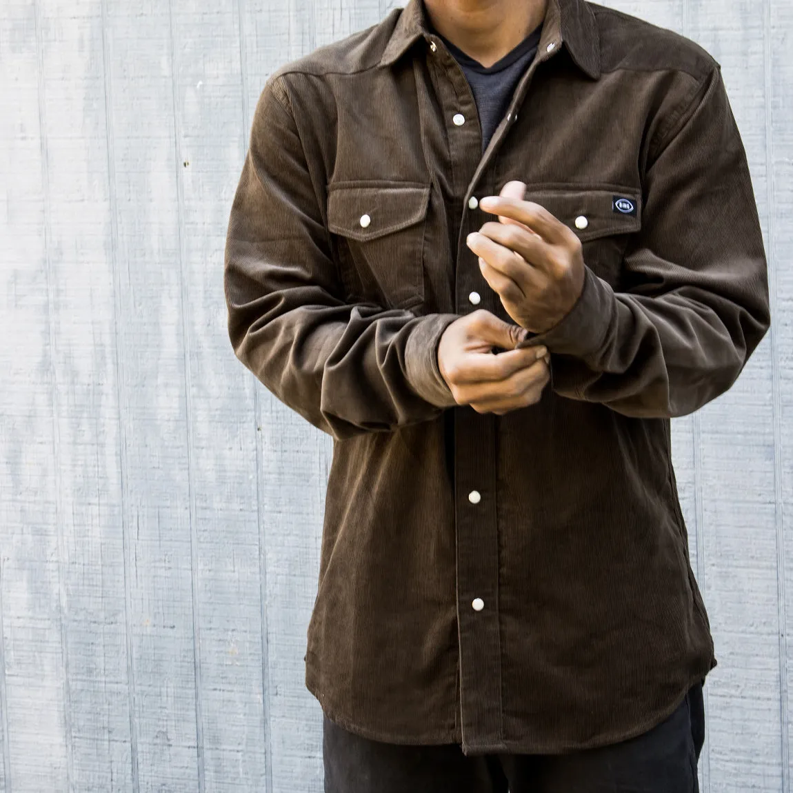 BING WACO CORD SHIRT - BROWN