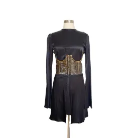 Black Dress w/Leather Corset - S/M