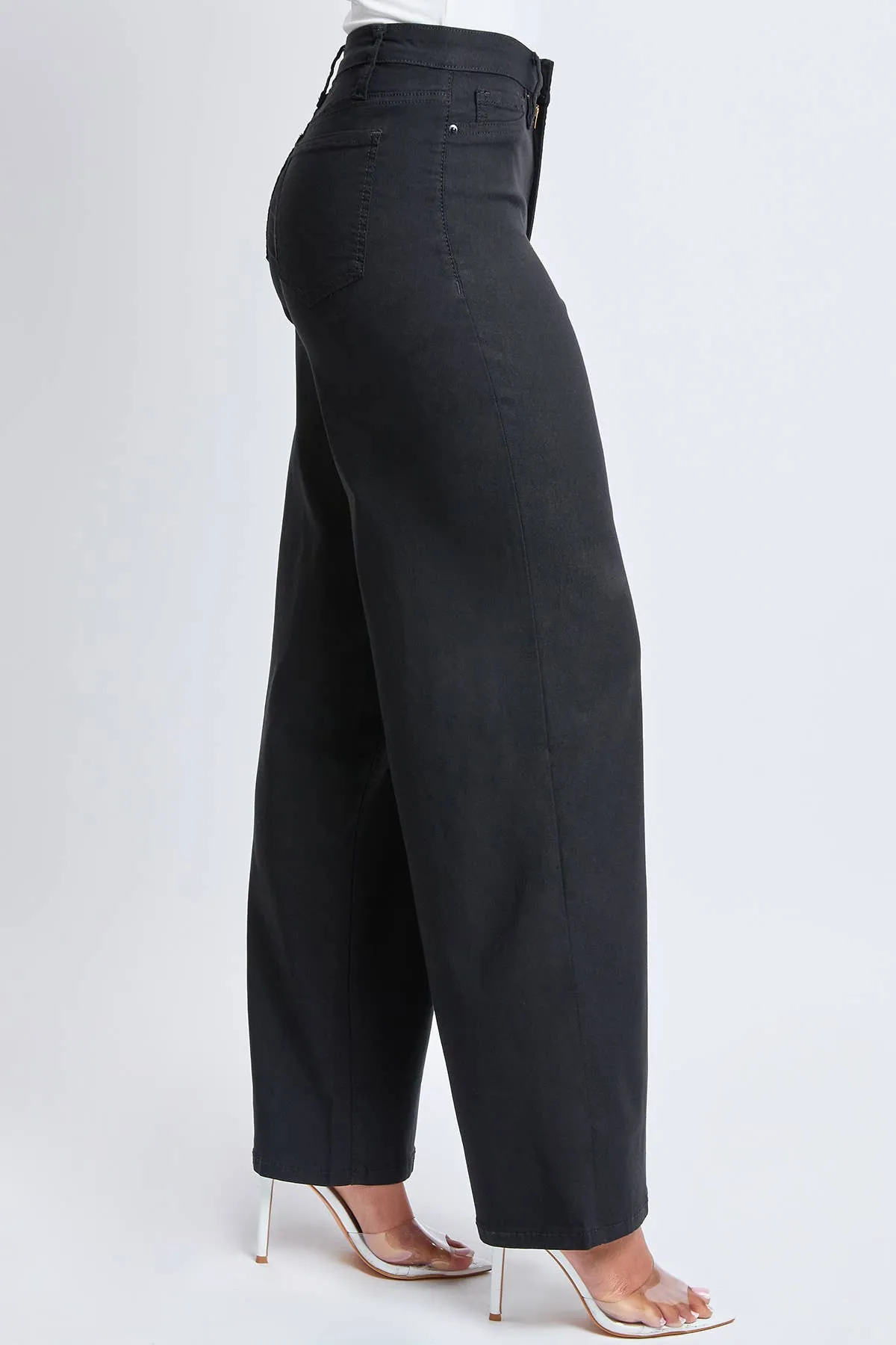 Black Hyperstretch High Rise Wide Leg