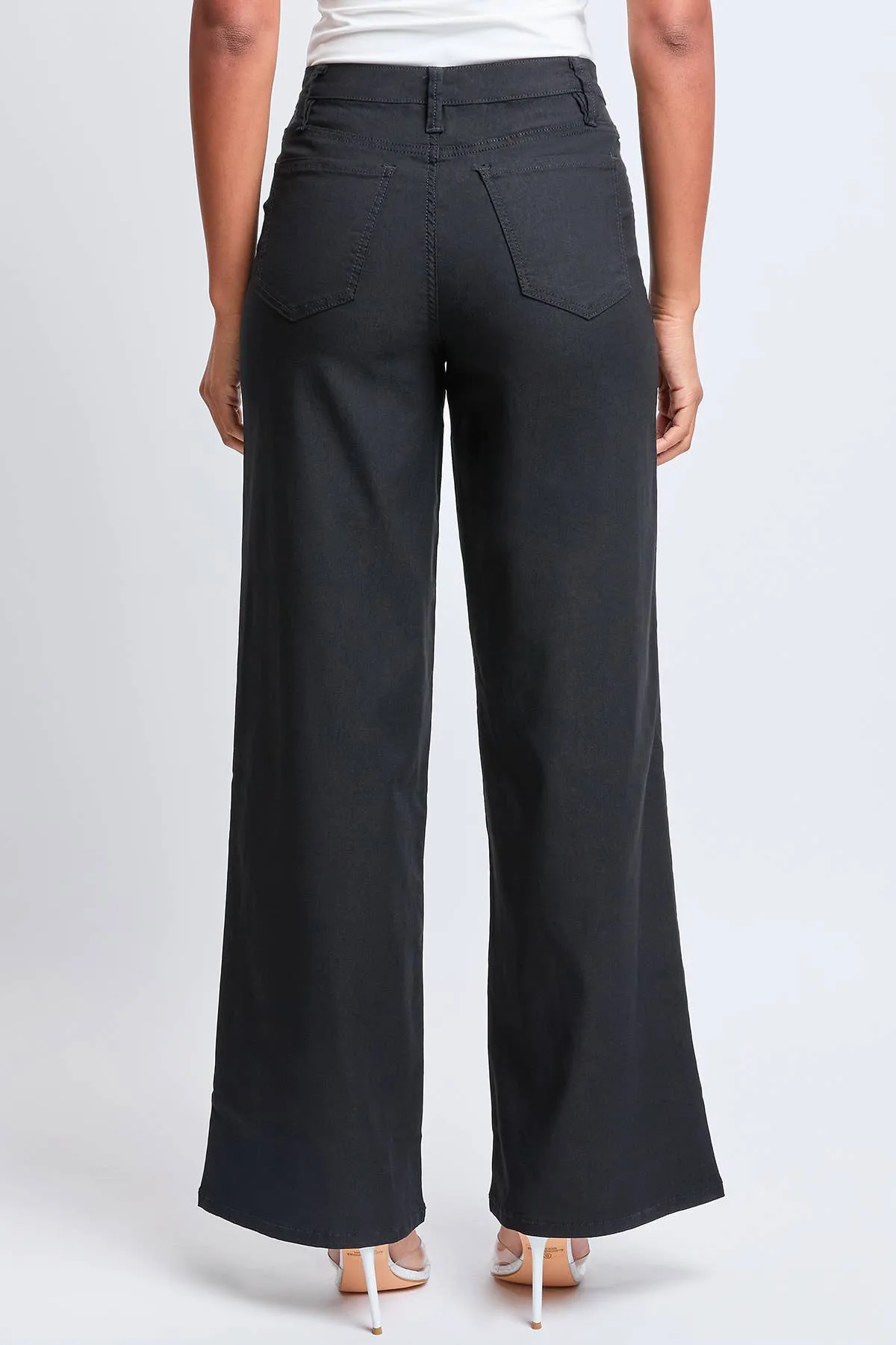 Black Hyperstretch High Rise Wide Leg