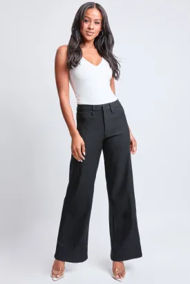 Black Hyperstretch High Rise Wide Leg