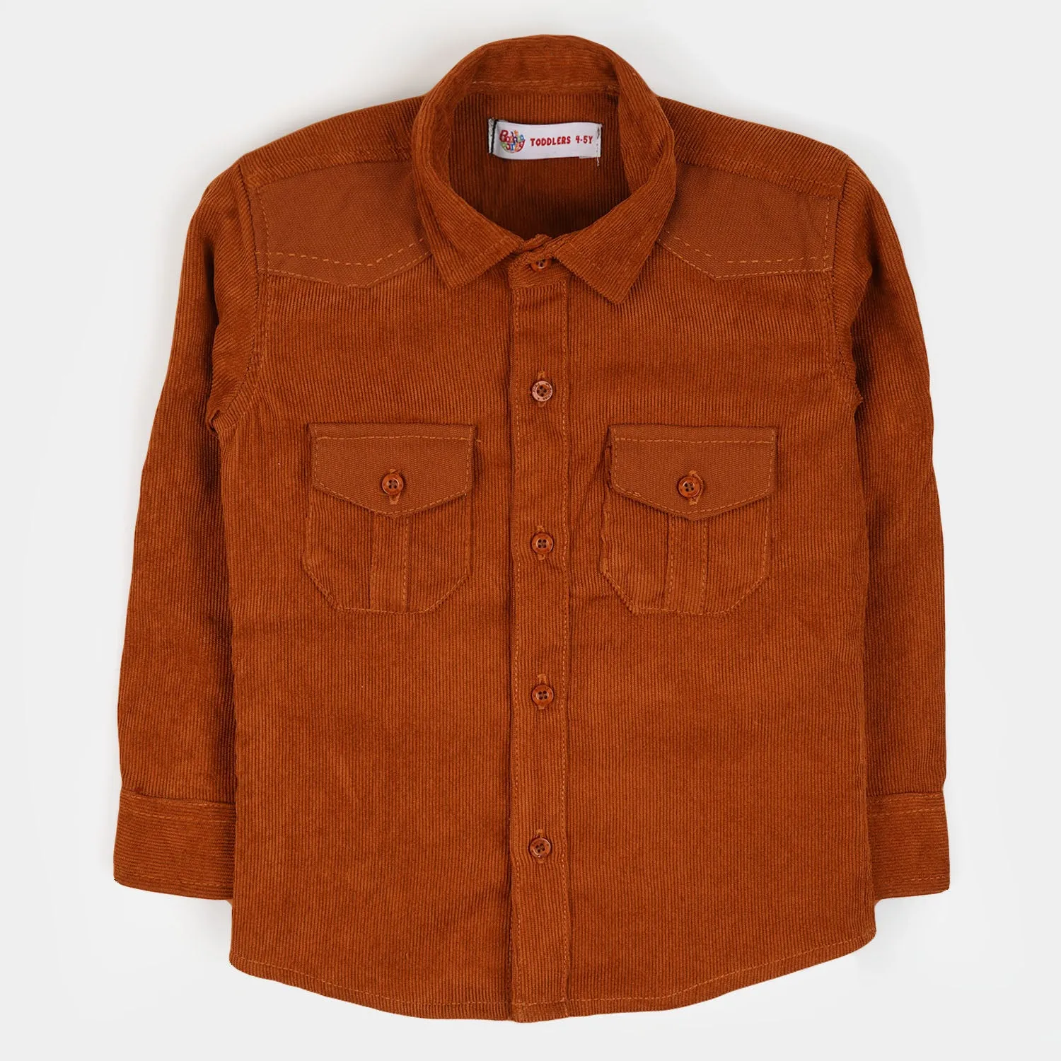 Boys Shirt Corduroy D/Pockets - BROWN