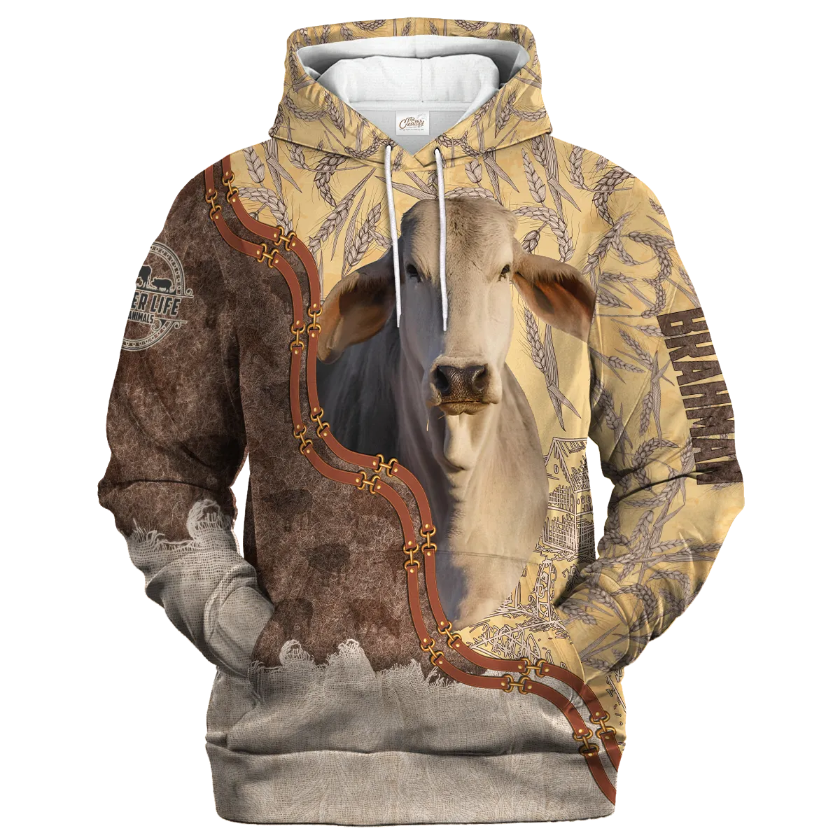 Brahman Lovers In Barley Pattern Hoodie