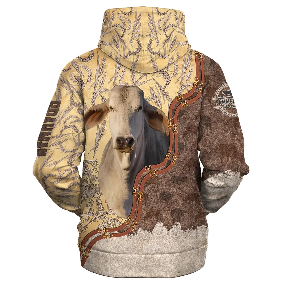 Brahman Lovers In Barley Pattern Hoodie