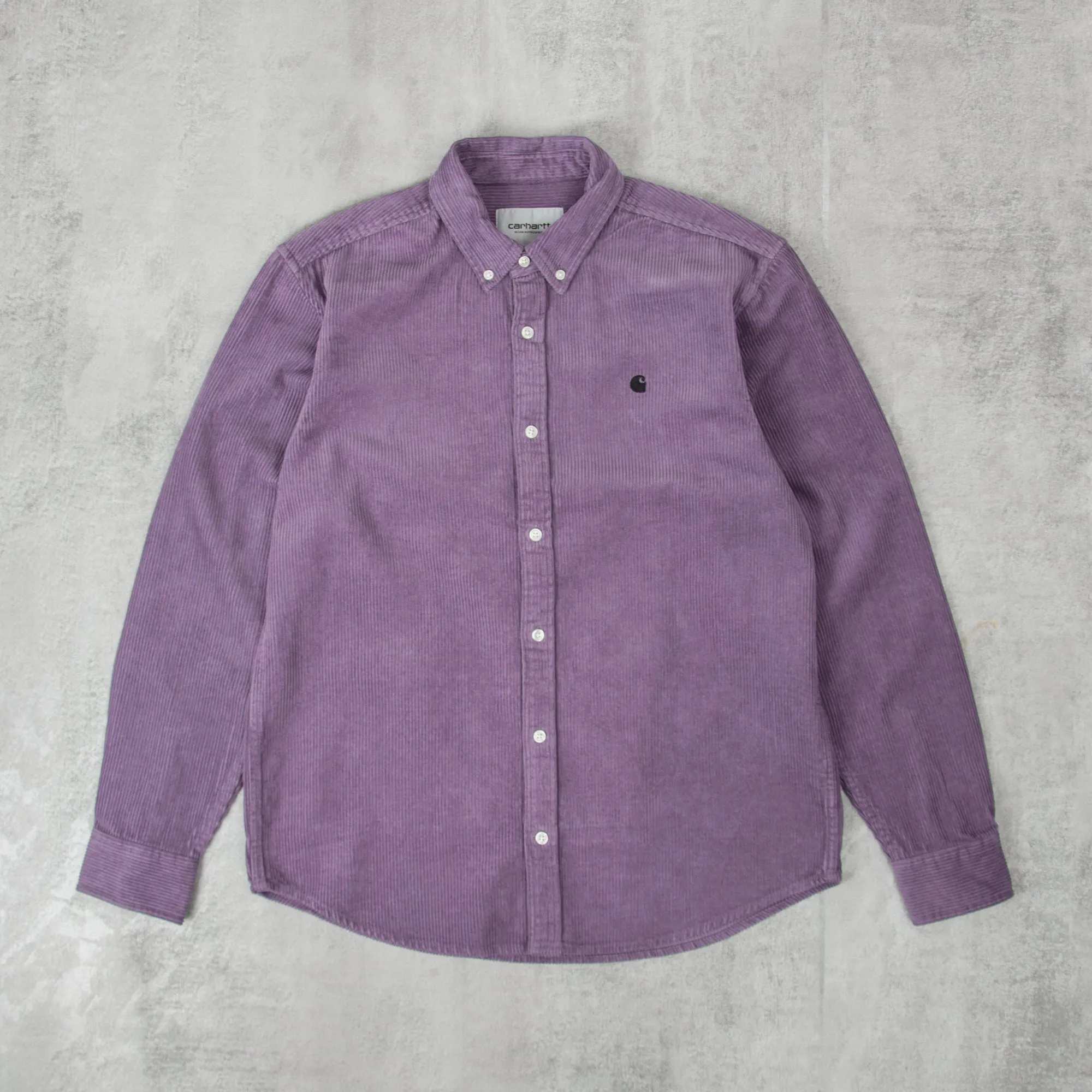 Carhartt WIP Madison Cord L/S Shirt - Glassy Purple / Black