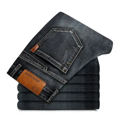 Casual Black Blue Slim Stretch Classic Denim Jeans