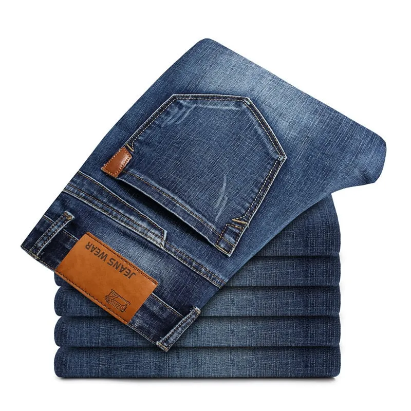 Casual Black Blue Slim Stretch Classic Denim Jeans