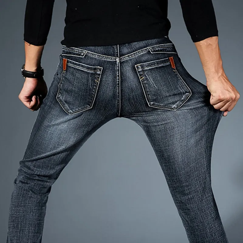 Casual Black Blue Slim Stretch Classic Denim Jeans