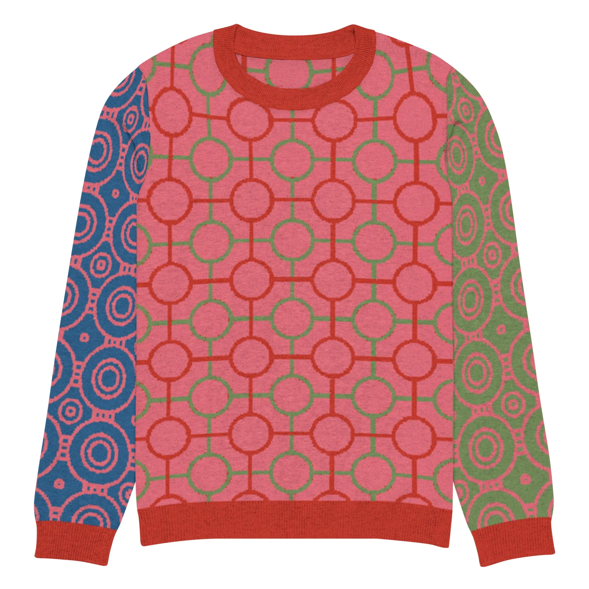 Circle Mind Jerk in Pink Knitted Crewneck Sweater