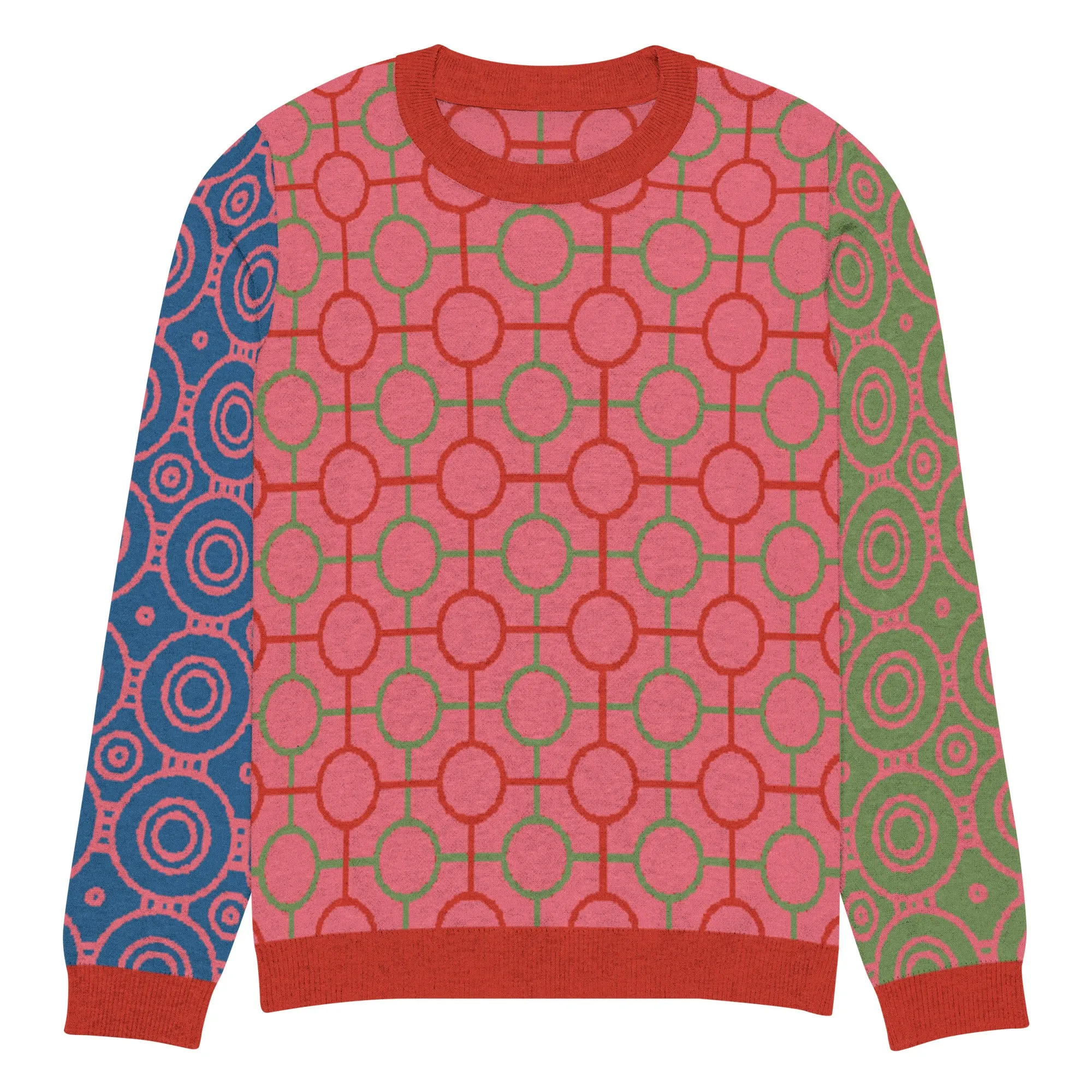 Circle Mind Jerk in Pink Knitted Crewneck Sweater