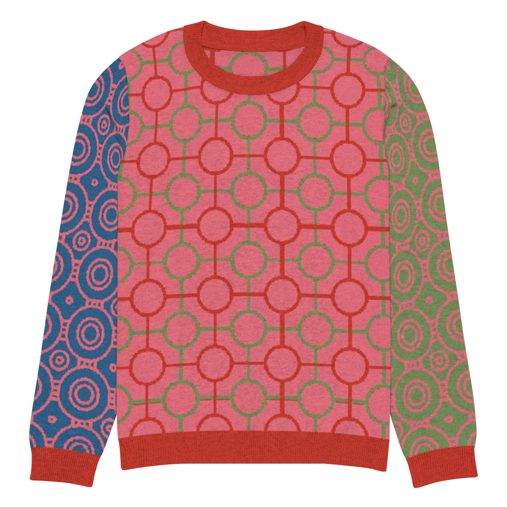 Circle Mind Jerk in Pink Knitted Crewneck Sweater