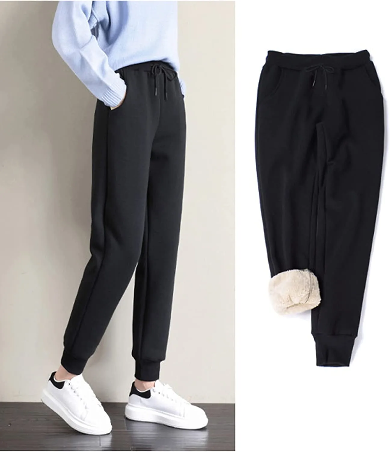 Comfy Womens Fleece Lined Joggers | Fleece Pants for Winters