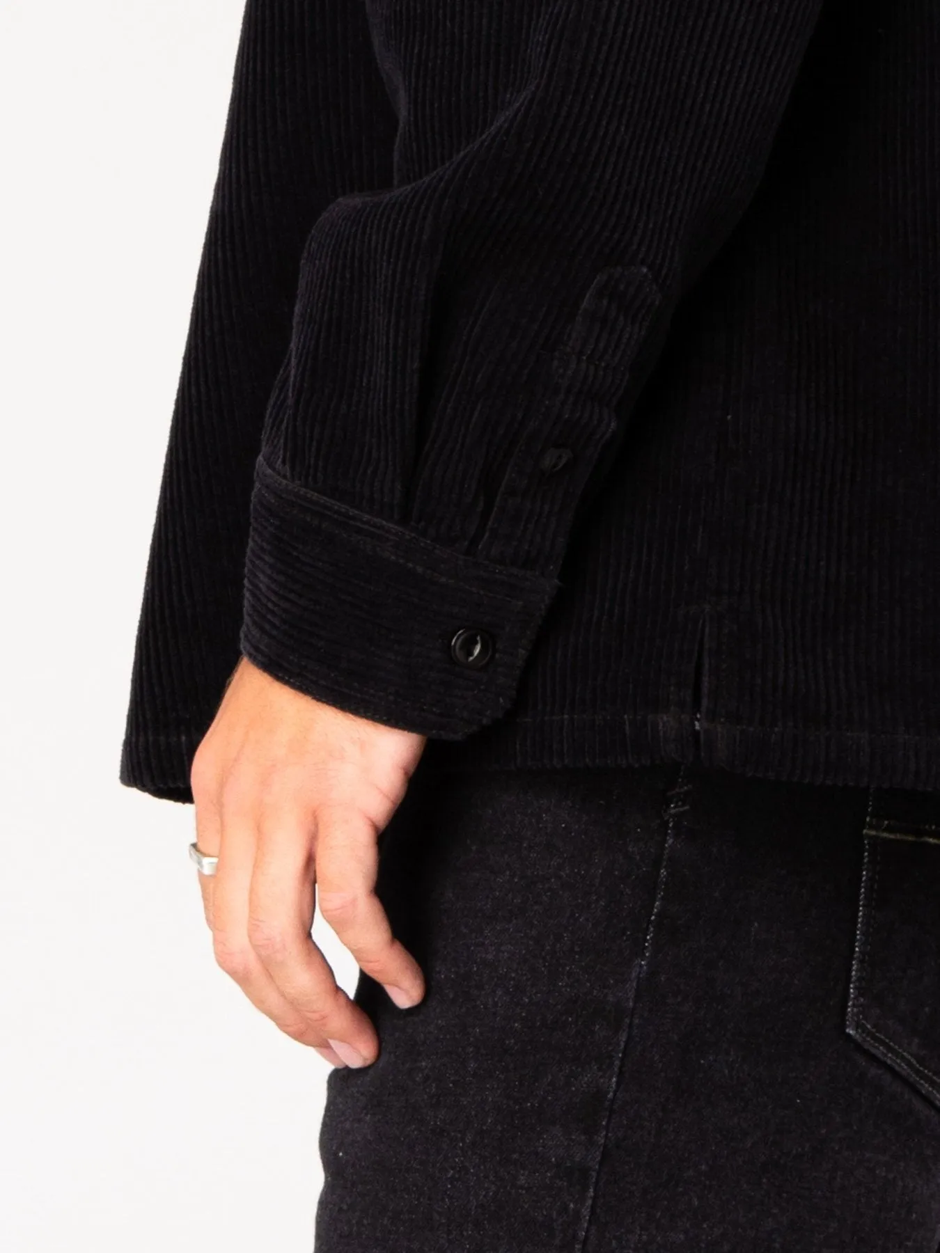 Coop Corduroy Long Sleeve Shirt - Black