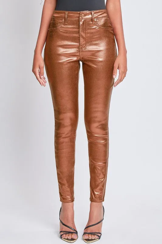 Coppe-Copper Junior High-Rise Metallic Skinny Jean