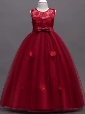 Cranberry Beauty Embroidered Holiday Gown