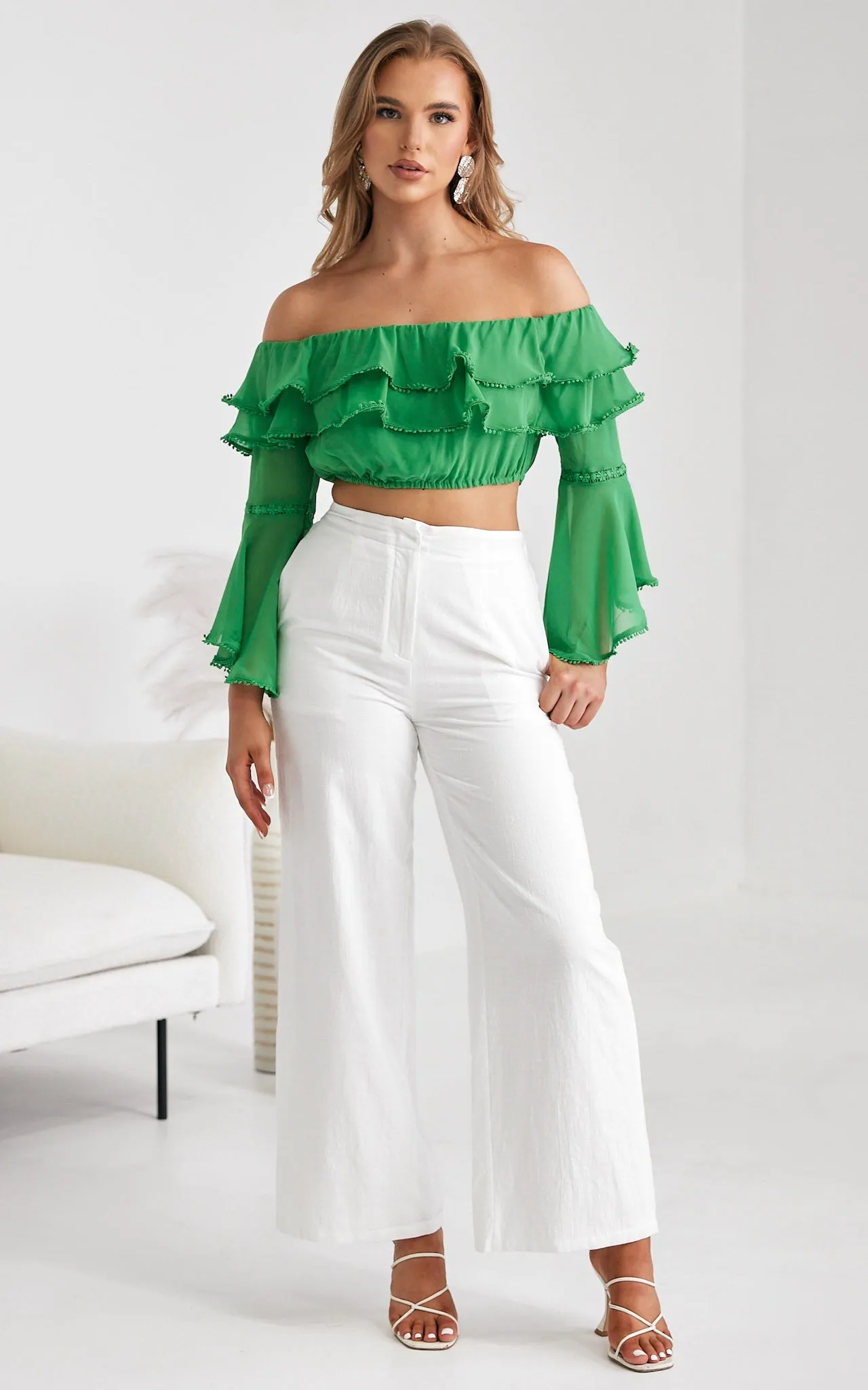 Daya Wide Leg Pants - White