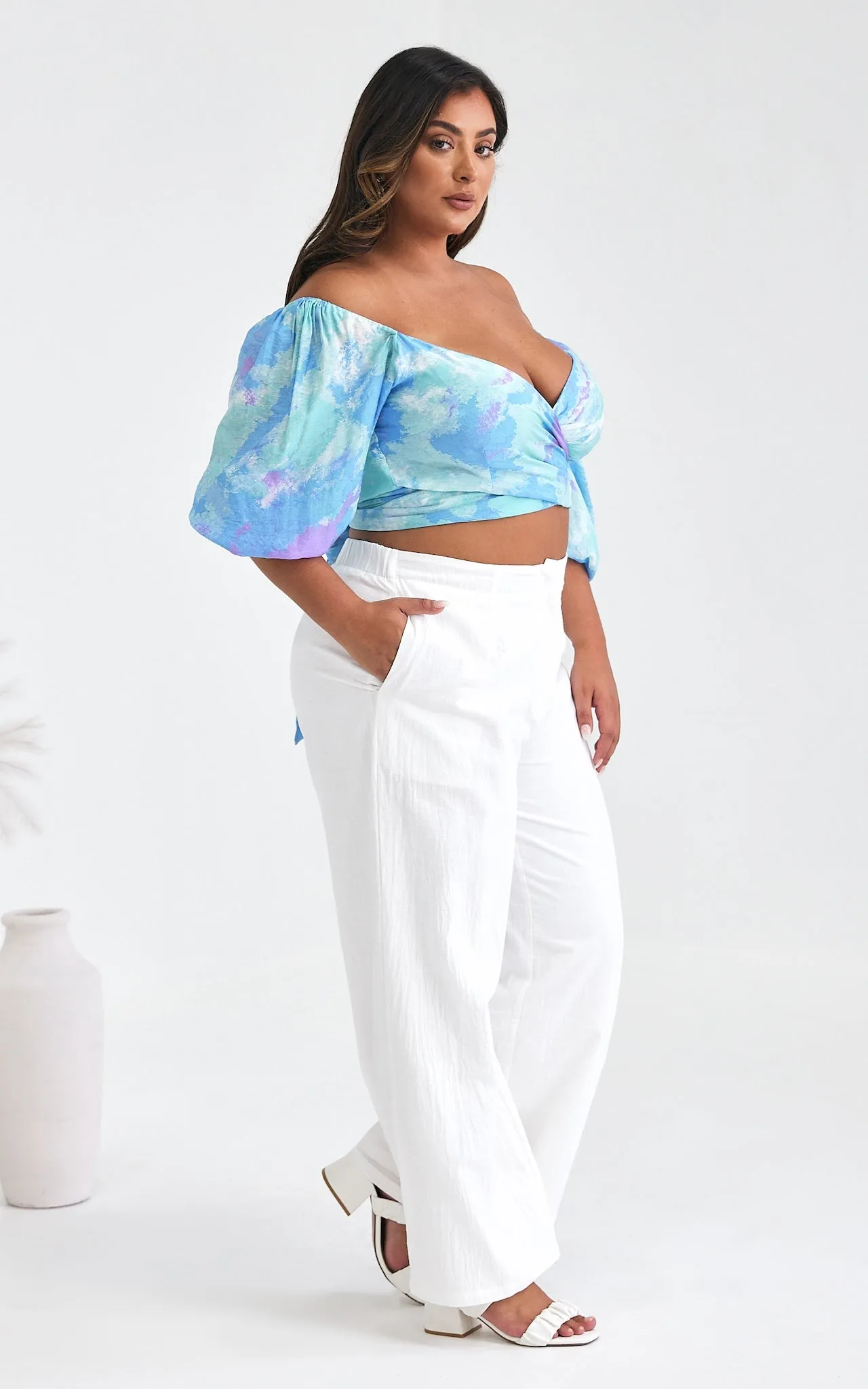 Daya Wide Leg Pants - White