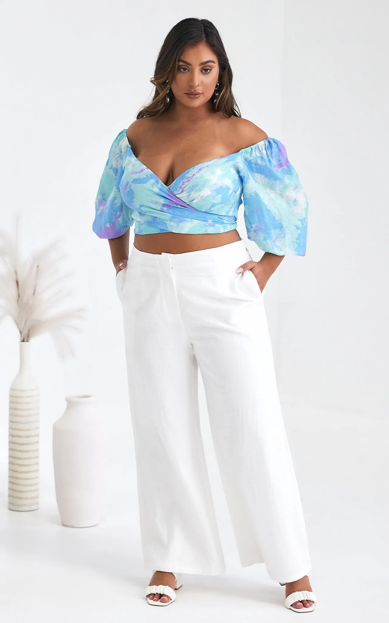 Daya Wide Leg Pants - White