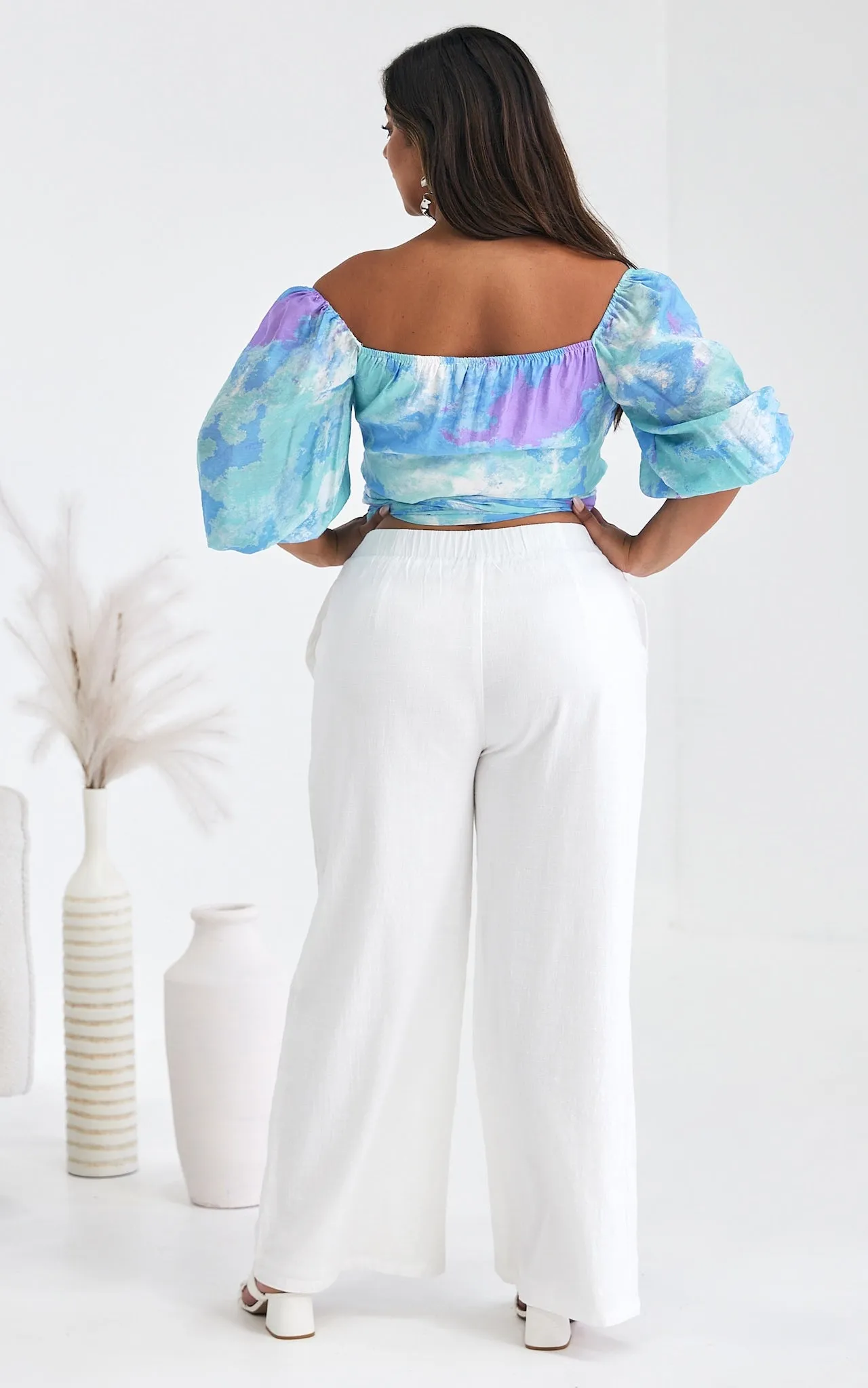 Daya Wide Leg Pants - White