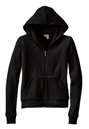 District Threads - Ladies Velour Fitted Full Zip Hoodie.  DT219