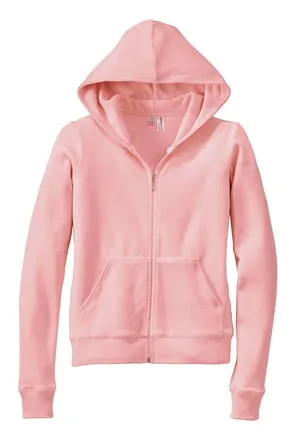 District Threads - Ladies Velour Fitted Full Zip Hoodie.  DT219