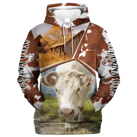 Funny Chianina Farm In The Fall Hoodie