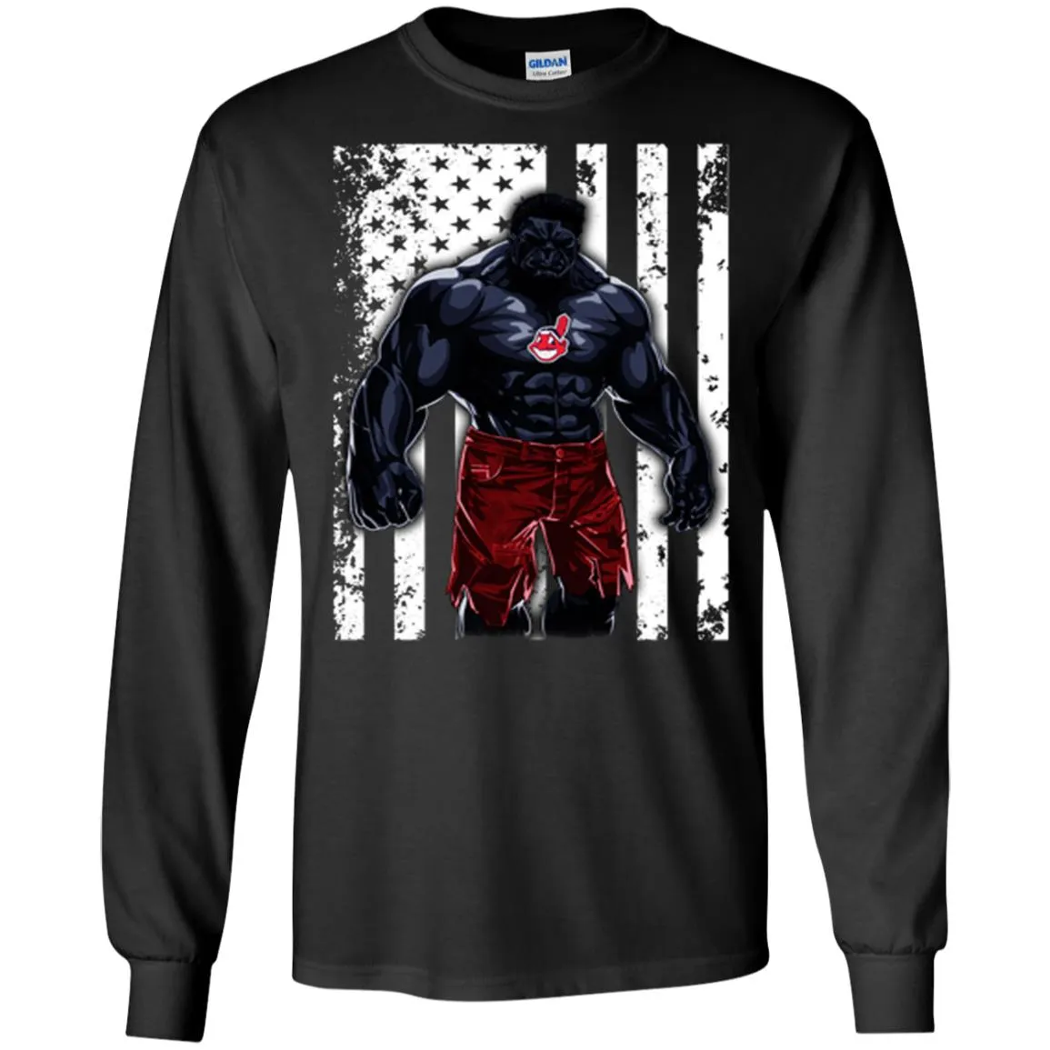 Giants Hulk Cleveland Indians T-shirt Flag Men Long Sleeve Shirt