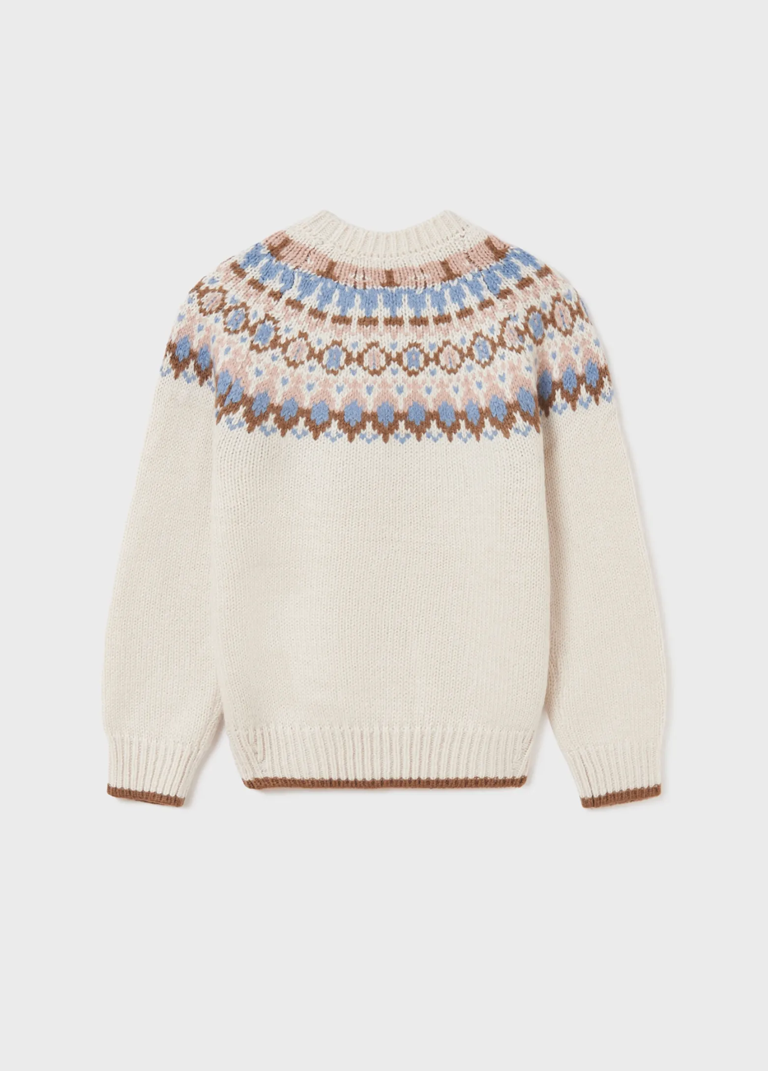 Girls Knitted Jacquard Sweater - BEIGE | Mayoral