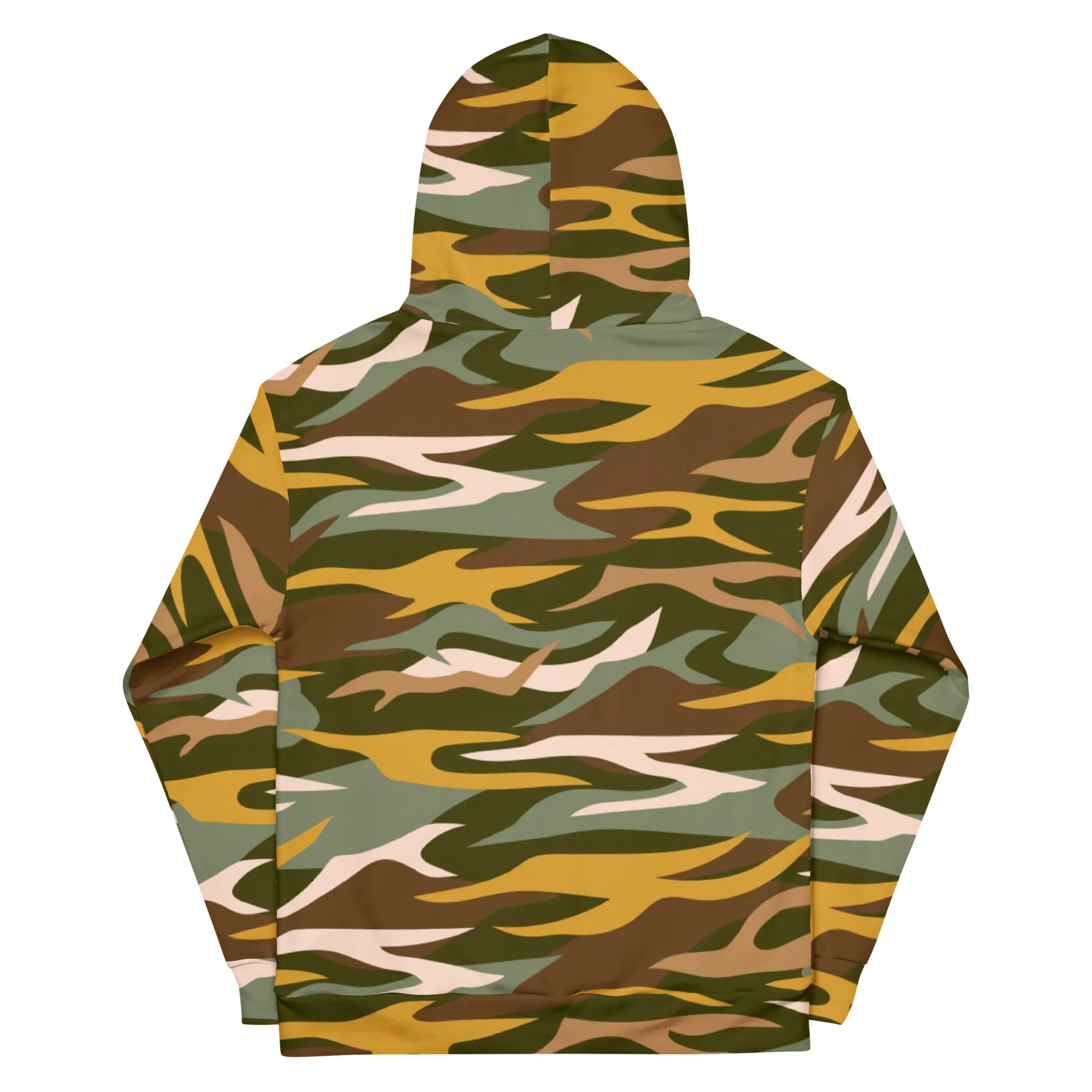 Green Orange Camo Unisex Hoodie, Camouflaged Army Military Print Best Men's or Women's Hoodies - Made in USA/EU/MX