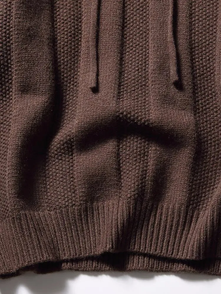 Half Button Ribbed Trim Knitted Sweater