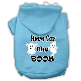 Here For The Boos Screenprint Dog Hoodie Baby Blue S (10)