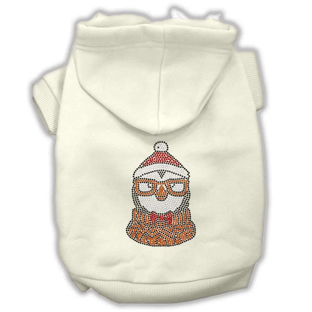 Hipster Penguin Rhinestone Dog Hoodie Cream Xl (16)