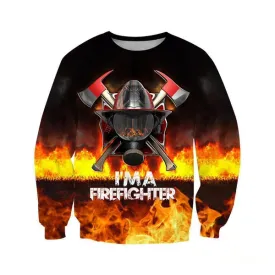 I'm A Firefighter Mask and Axe All Over Printed 3D Christmas Sweatshirt