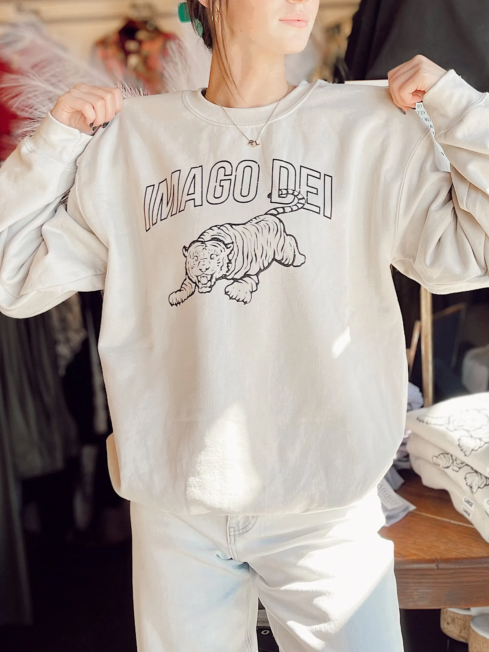 Imago Dei Tiger Sweatshirt | Tan