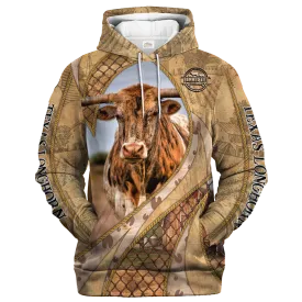 In The Memories Of Texas Longhorn Hoodie, Cow Hoodie For Adults