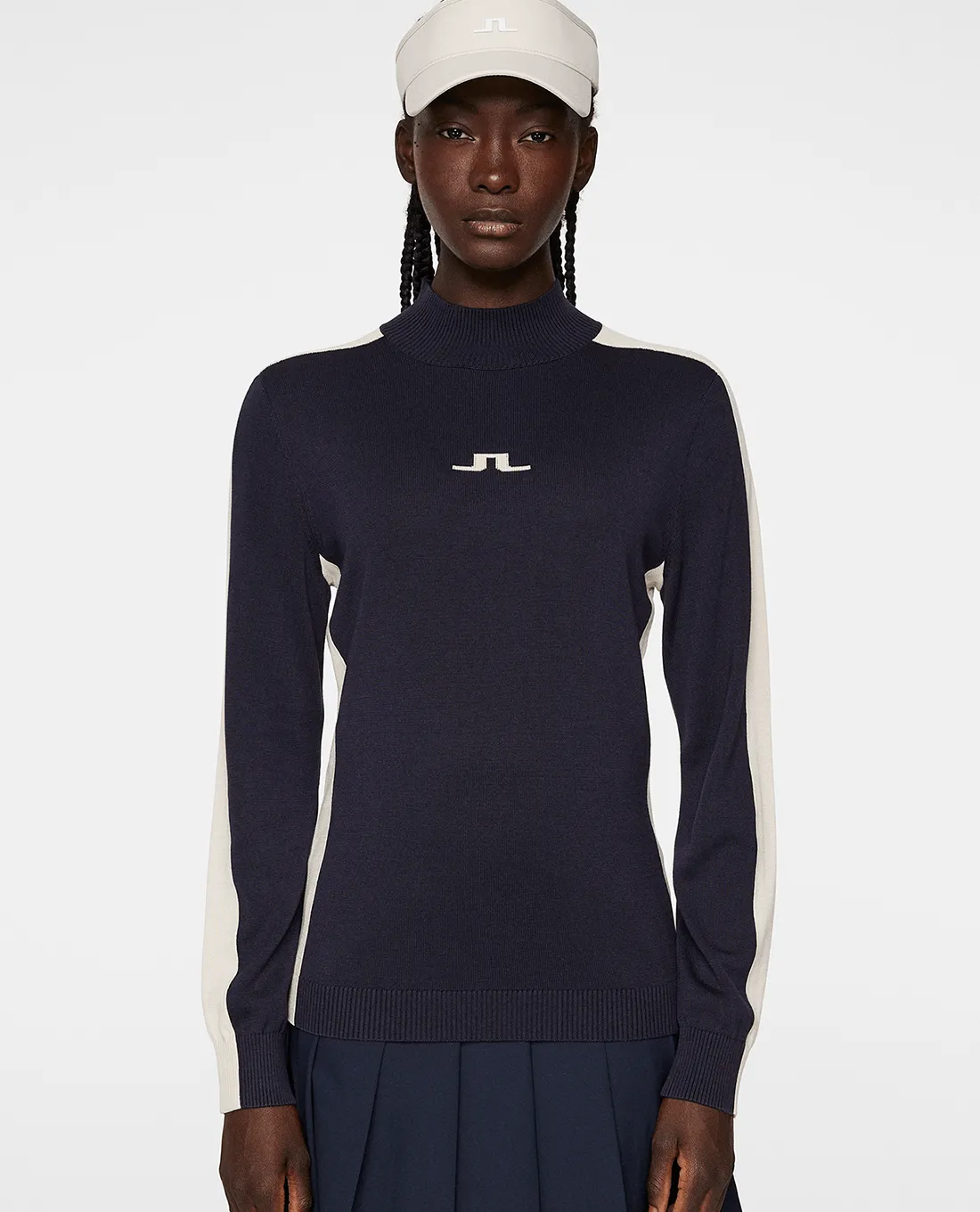 J.Lindeberg Adia Knitted Merino Sweater Navy/Moonbeam