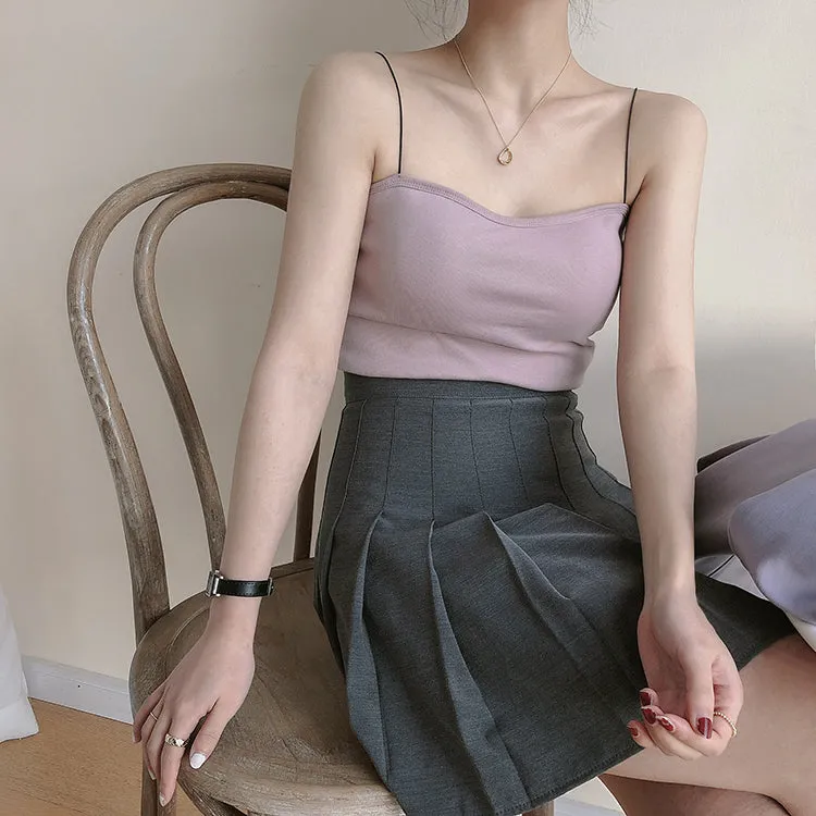 [Korean Style] Belle 5 Colors thin strap Cotton Camis